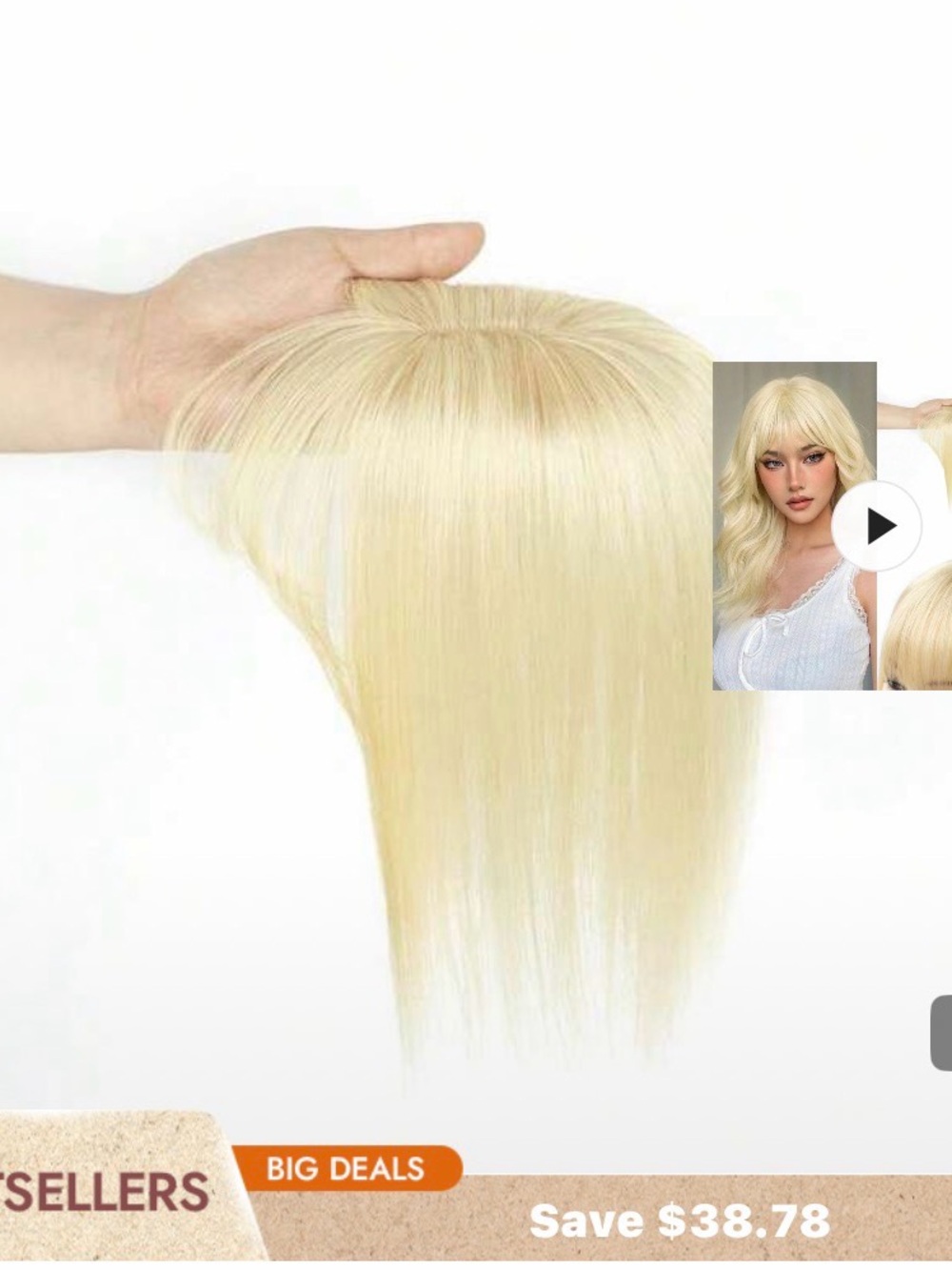 Blonde Clip-In Fringe Bangs - Seamless, Natural-Looking